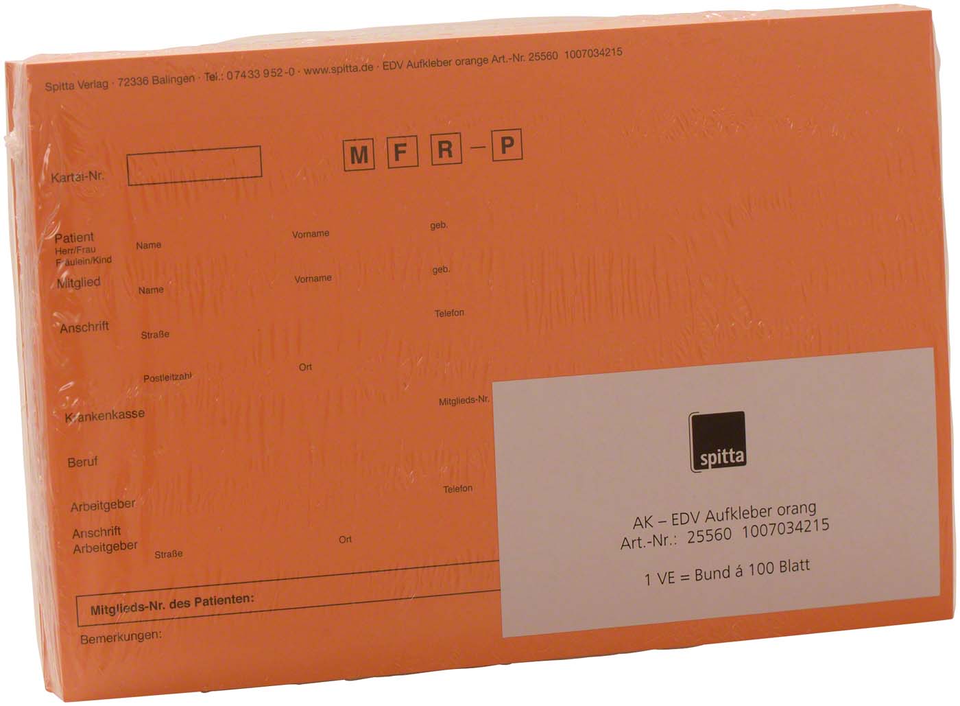 Adressaufkleber DIN A5 Packung 100 Stück orang