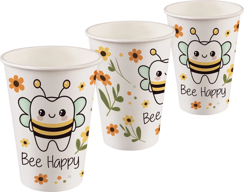 Mundspülbecher Hartpapier Karton 2.000 Stück Bee Happy