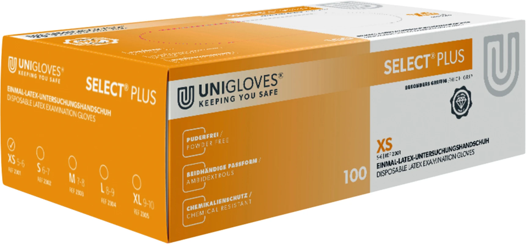 SELECT® PLUS Packung 100 Stück puderfrei, naturlatex, XS