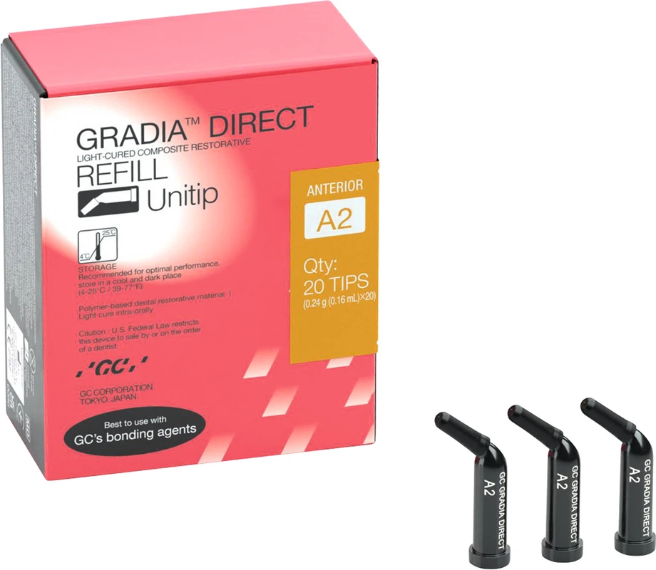 GC GRADIA® DIRECT Packung 20 x 0,24 g Unitip Anterior A2
