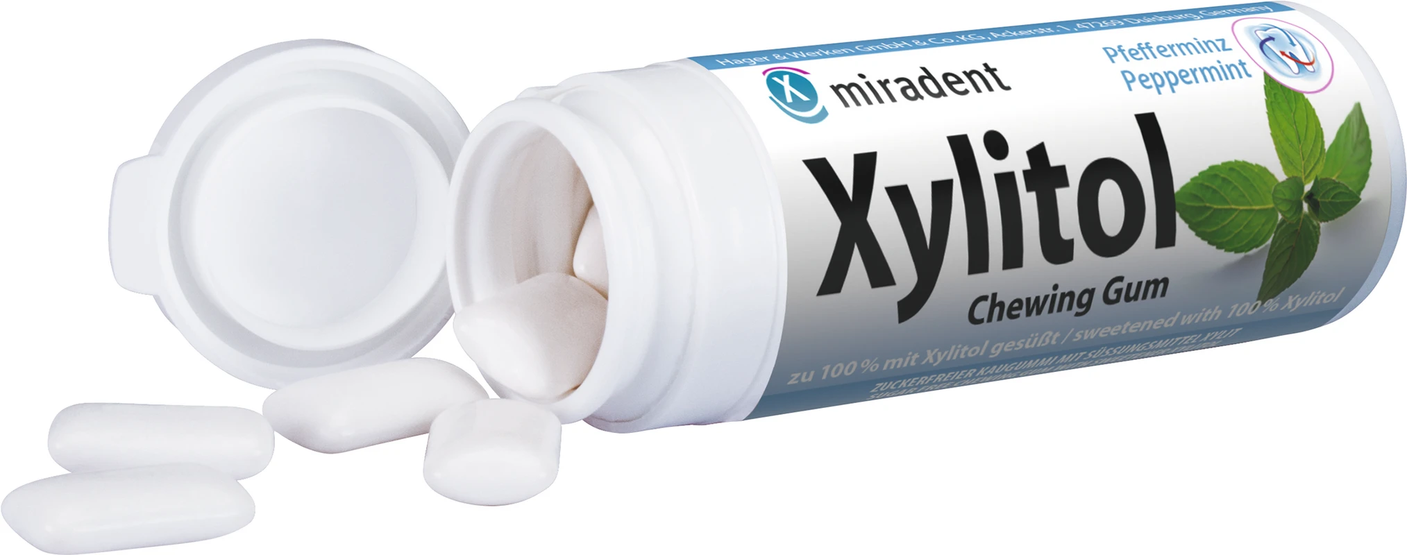 Xylitol Chewing Gum Dose 30 Stück Pfefferminz