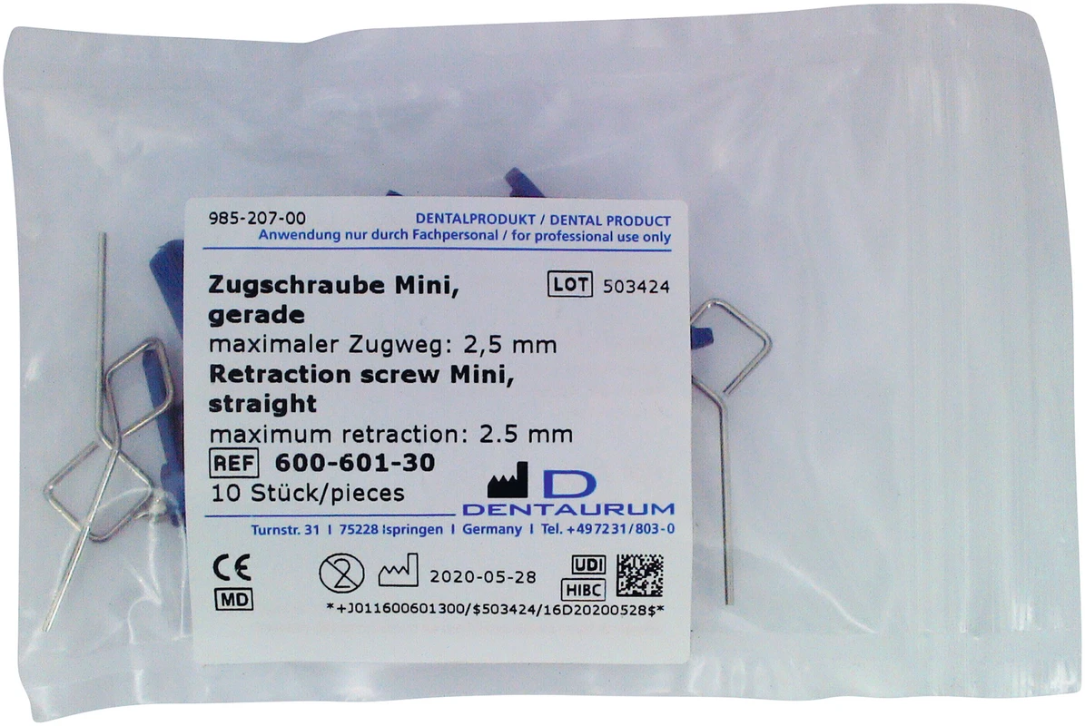 Zugschrauben, Edelstahl Dentaurum