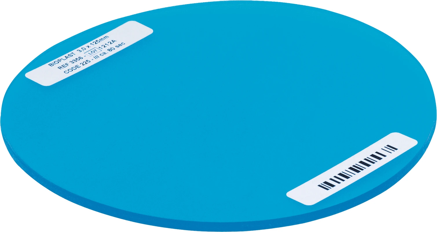 BIOPLAST® Color Packung 10 Stück blau, Ø 125 mm, Stärke 3 mm