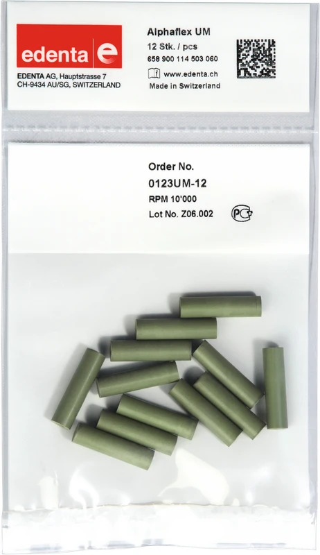 Alphaflex Packung 12 Stück unmontiert, grün, Figur 114, 22 mm, ISO 060