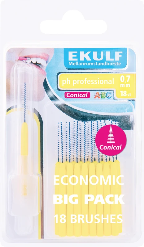 EKULF Interdentalbürsten ph professional Packung 18 Stück konisch, Ø 0,8 mm