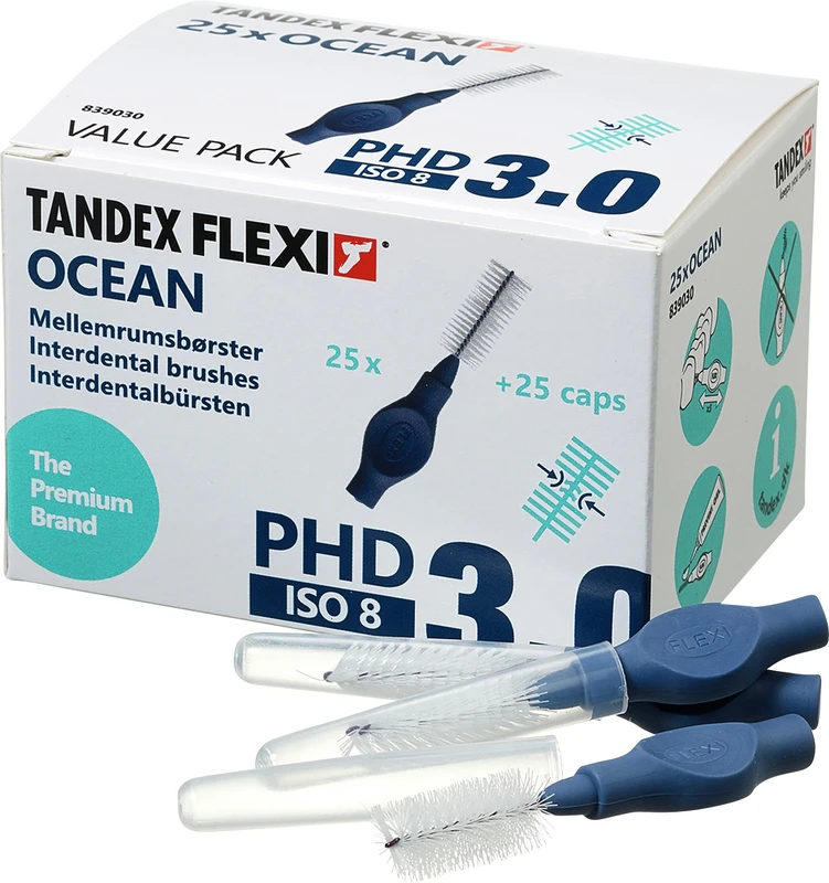 FLEXI® Interdentalbürsten PHD Value Pack 25 Stück ocean, PHD 3.0 (Ø 1,2 mm), ISO 8