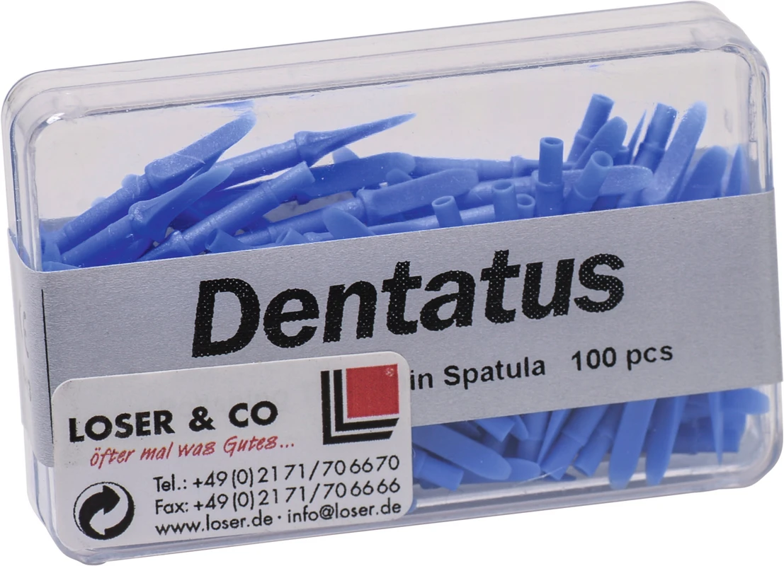 EVA-PROPHYLAXE SYSTEM Packung 100 Stück blau dünn, spatelförmig