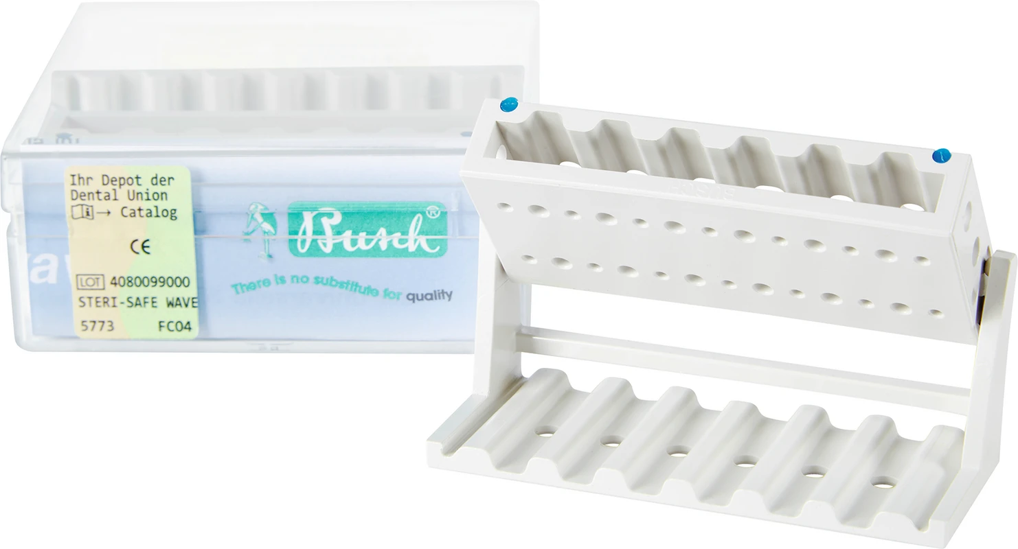 STERI-SAFE wave Packung 2 Ständer mit Silikonband blau, 76 x 30 x 33 mm