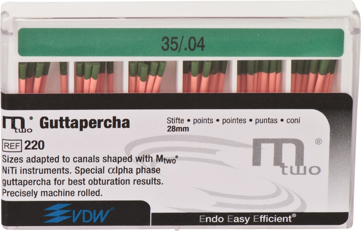 Mtwo® Guttapercha Packung 60 Stück Taper.04 , ISO 035 Mtwo® Guttapercha VDW