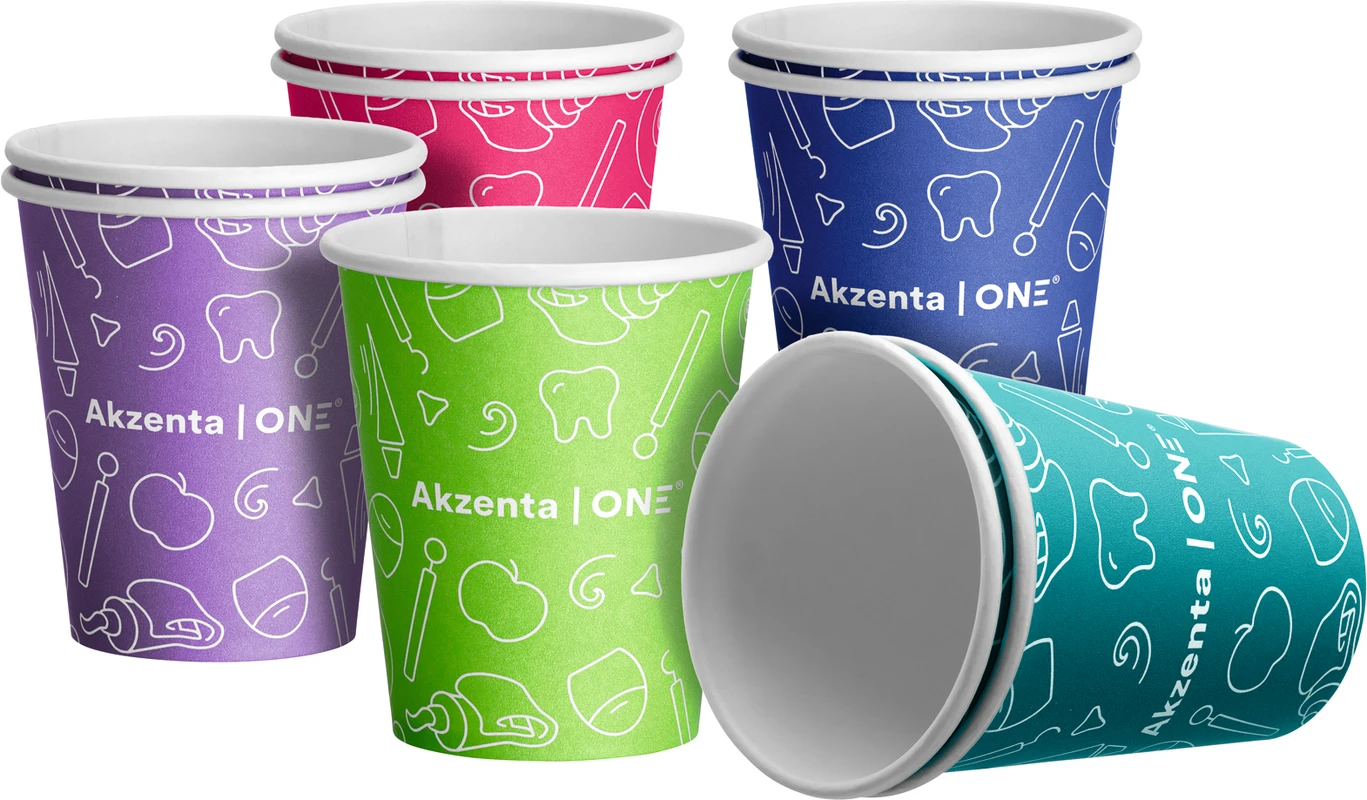 Akzenta ONE Pappbecher Karton 20 x 50 Stück mix, 200 ml