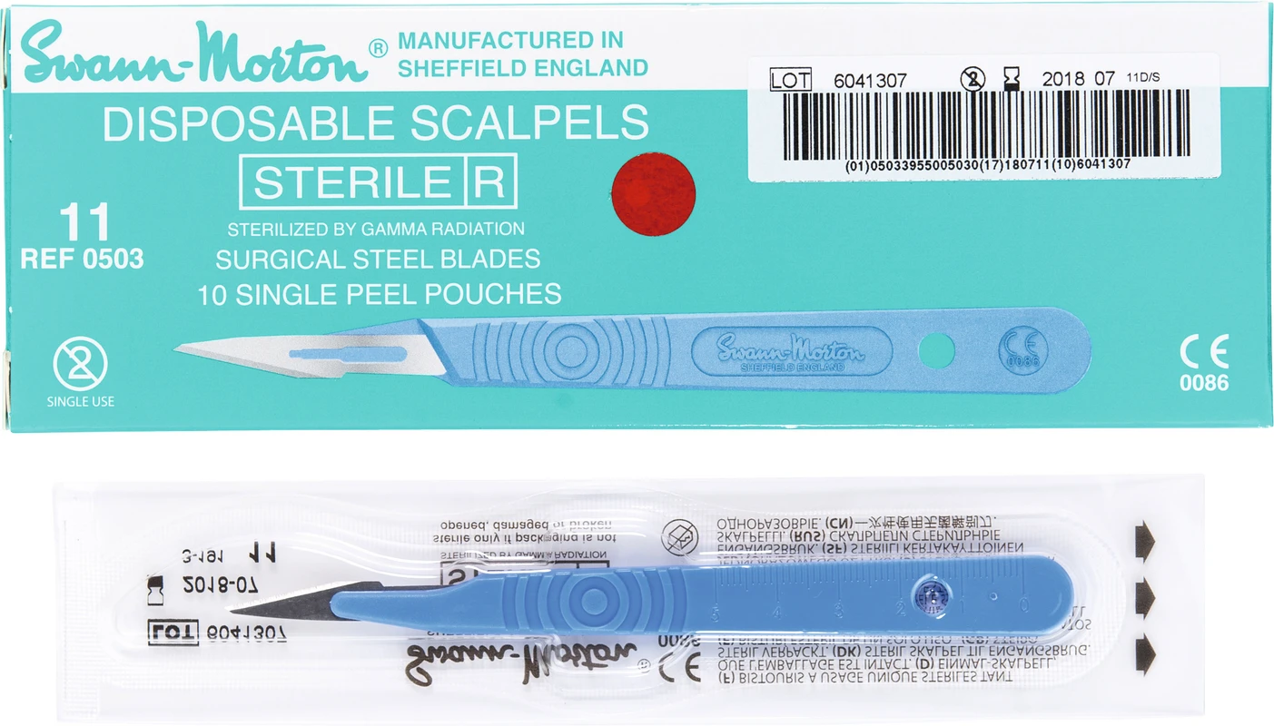 Swann-Morton® Skalpellklingen Packung 10 Stück Nr. 11 + Grip