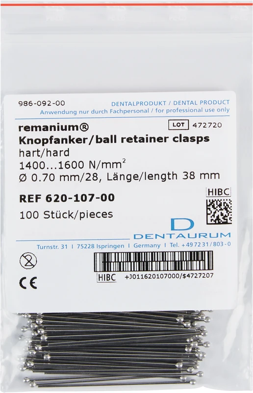 remanium® Knopfanker Packung 100 Stück Ø 0,70 mm