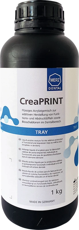 CreaPRINT Tray Flasche 1 kg 385 nm, aqua CreaPRINT Tray Merz Dental
