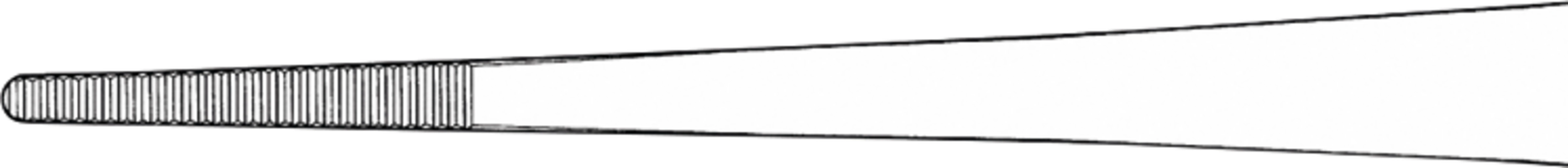 Anatomische Pinzetten nach Brophy Stück gerade, feingliedrig, gerieft, Fadenplatte, 200 mm