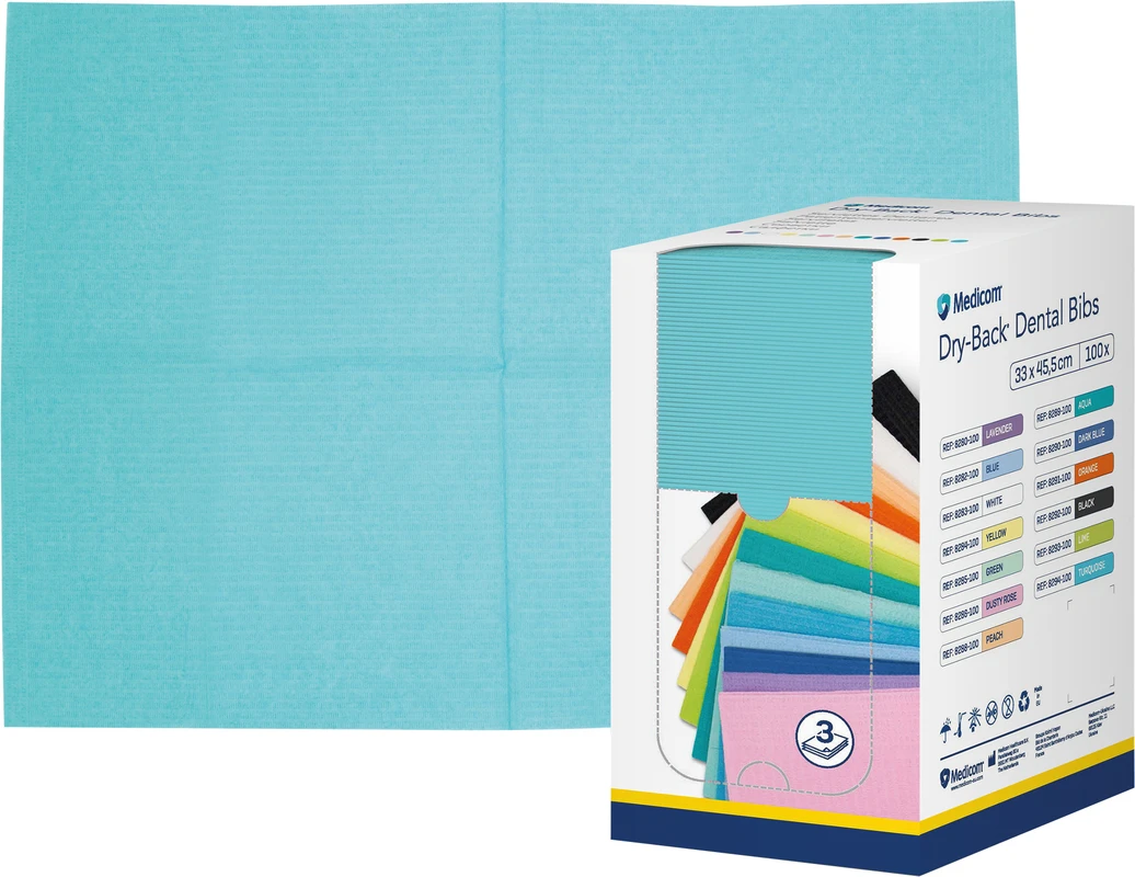 Medicom® Dry-Back® Patientenservietten Karton 100 Stück aqua, 33 x 45,5 cm