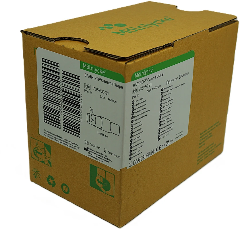 Kamera-/Schlauchüberzug Packung 15 Stück 14 x 250 cm, flache Spitze