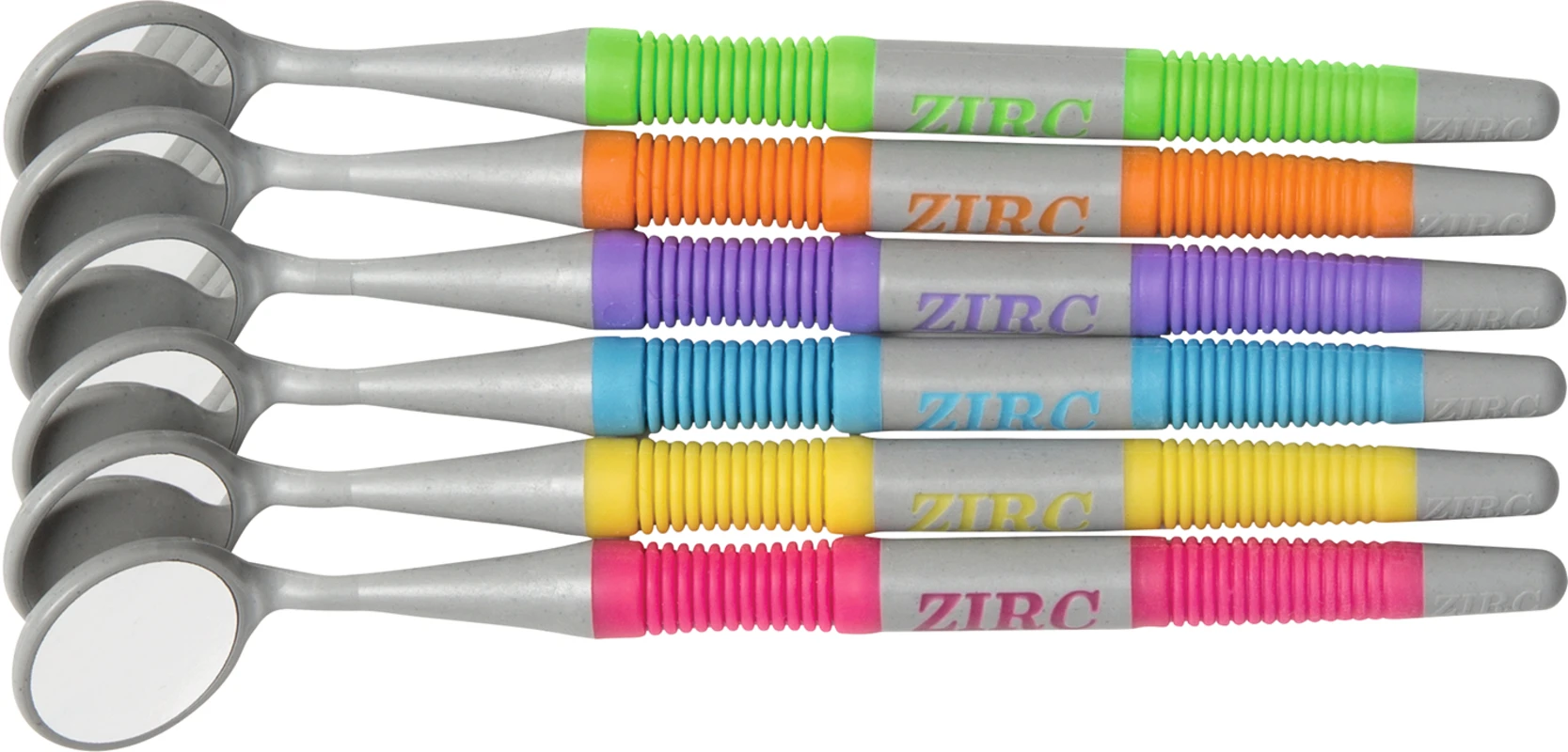 Crystal HD Mundspiegel Soft Grip Packung 12 Stück sortiert leuchtend, Größe 5, Ø 24 mm