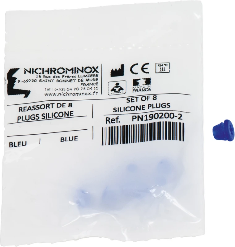 Silikon-Einsätze Packung 8 Stück blau, Außen: 7,5 mm, Innen: 1 mm