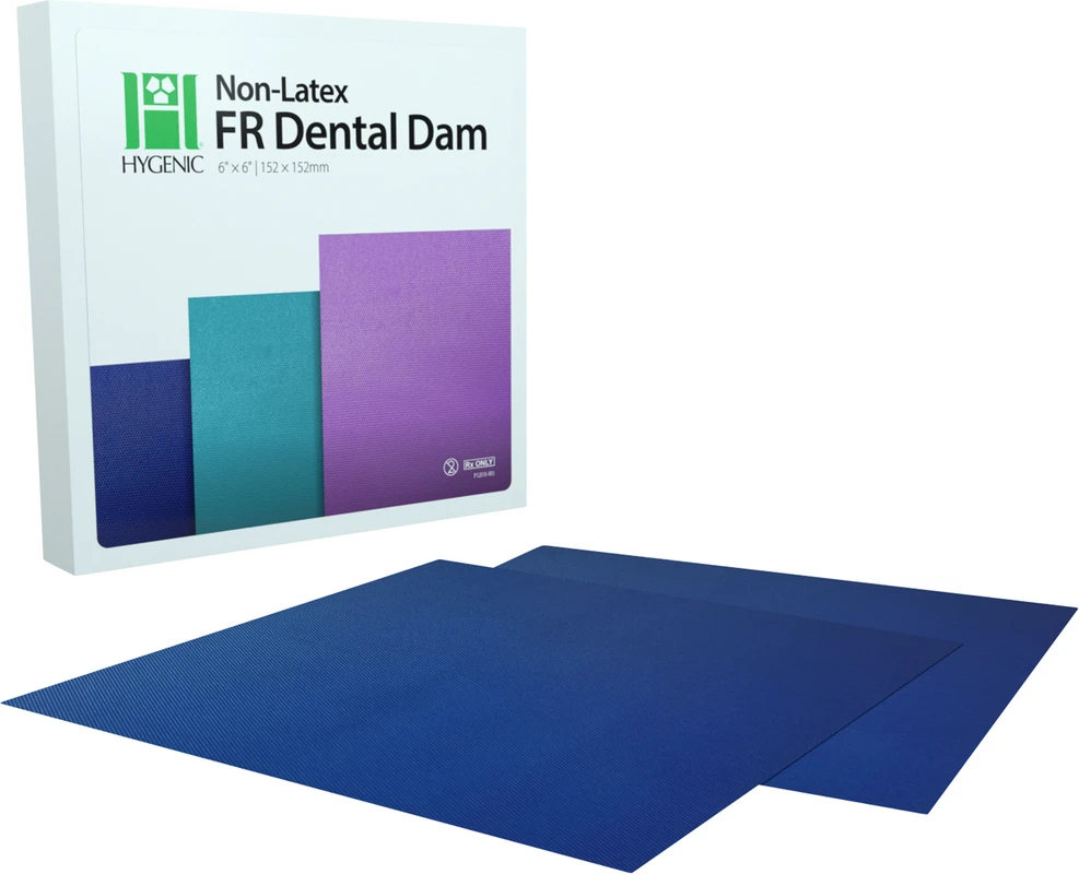Hygenic HR Dental Dam Non-Latex Packung 30 Blatt 6"x 6" blau