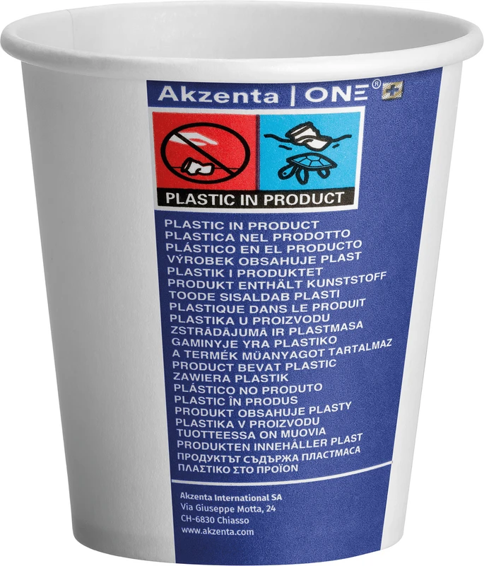 Akzenta ONE Pappbecher Karton 20 x 50 Stück white, 180 ml