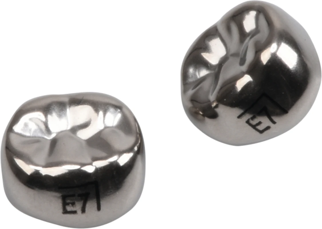 Edelstahlkronen Packung 5 Stück E-LR-7, für Milchmolaren