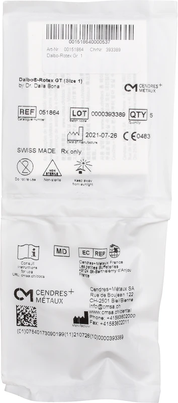 Dalbo®-Rotex® Packung 5 Dalbo-Rotex GT nach Dr. Dalla Bona, 9,35 mm Größe 1