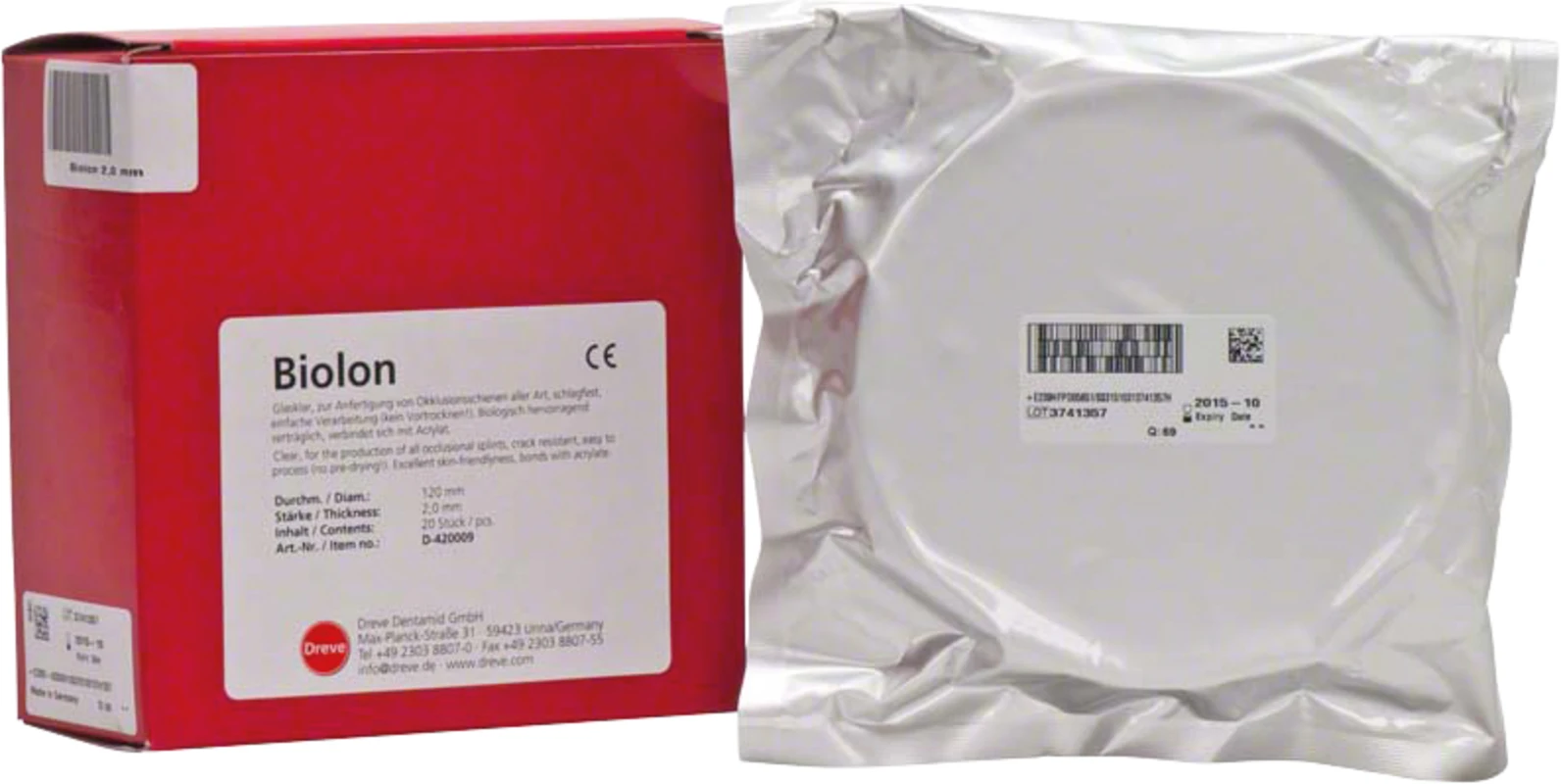 Biolon Packung 20 Stück klar-transparent, Ø 120 mm, Stärke 2 mm