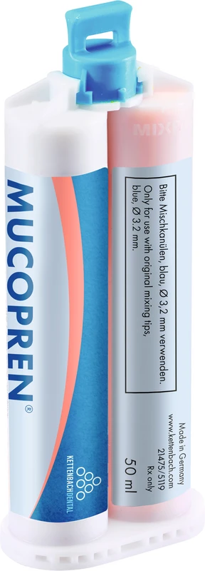 Mucopren® Versieglungssilikon Packung 50 ml Doppelkartusche, 10 Mischkanlen