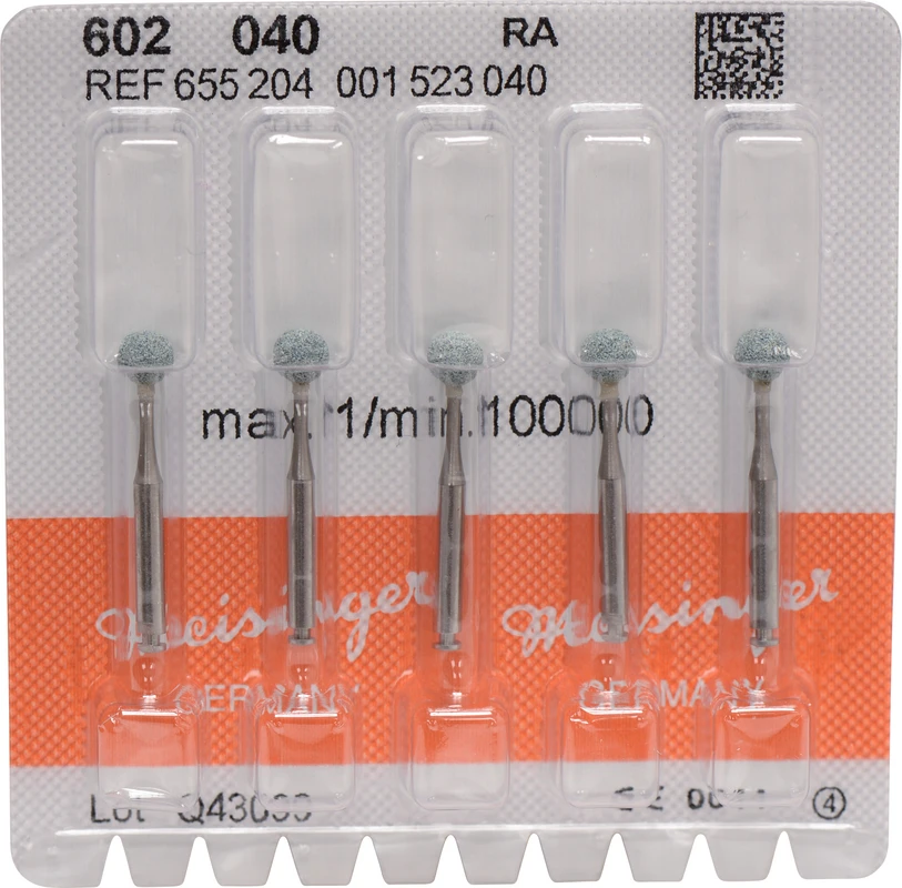 Keramische Schleifer 602 Packung 5 Stück grün mittel, RA, Figur 001, ISO 040