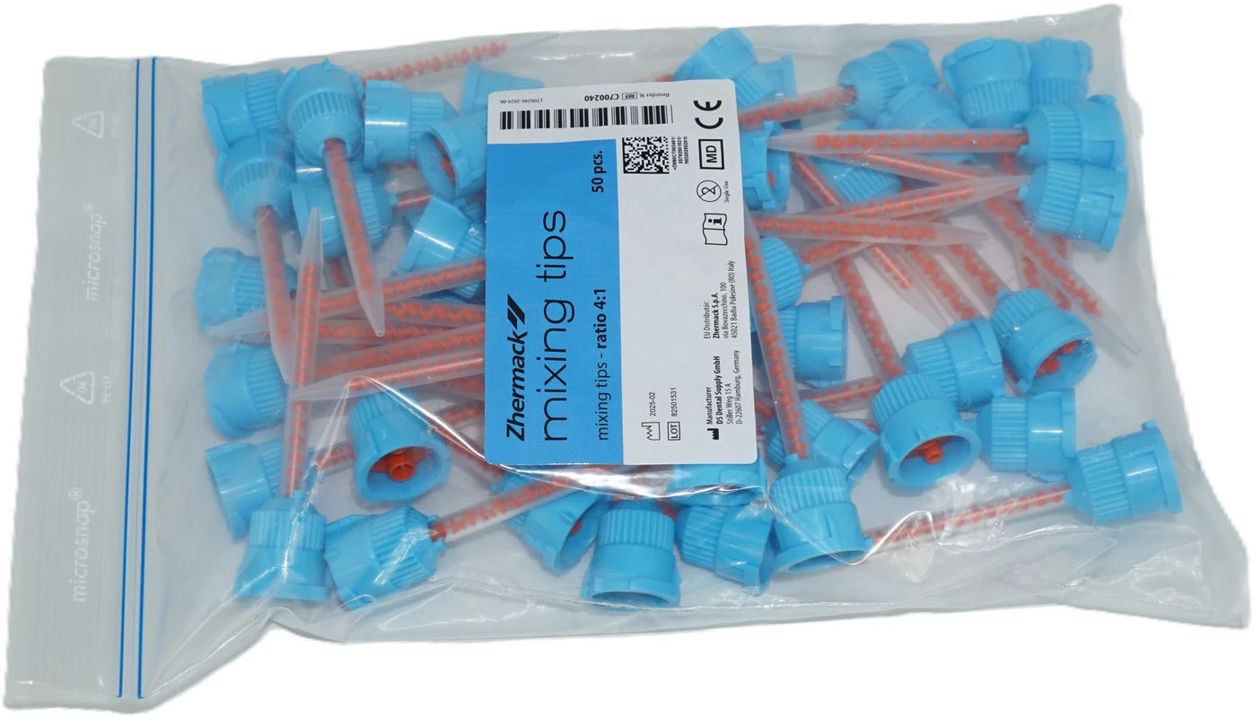 Acrytemp Mischkanülen Packung 50 Stück hellblau
