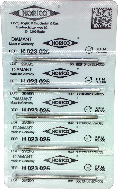 Diamantschleifer H 023 Stück 5 Stück HP, Figur 023, 2 mm, ISO 025