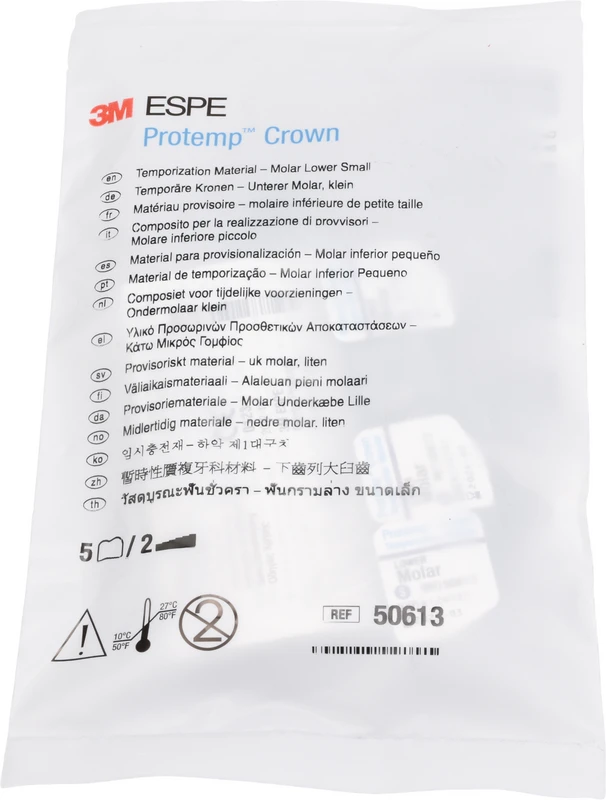 Protemp™ Crown Packung 5 Stück unterer Molar S, 1 Stückmesslehre