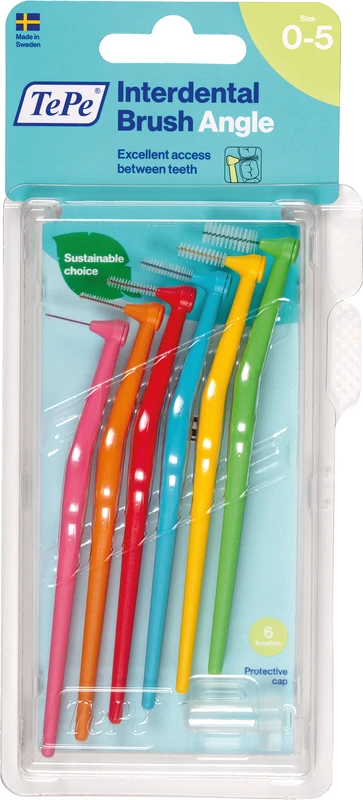 TePe® Interdentalbürsten Angle™ Packung 6 Stück sortiert