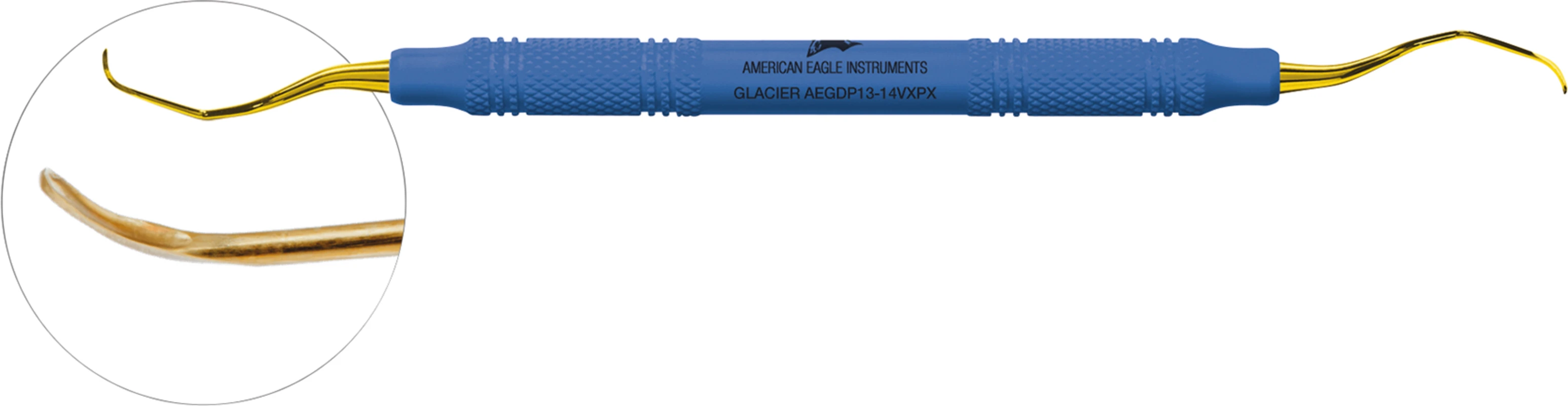 Glacier™ Gracey +3 - Deep Pocket Stück blau, 13-14, posterior distal, XP&sup2; Technology&trade;, mit Kunststoffgriff