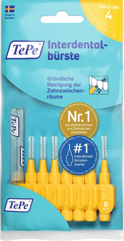TePe® Interdentalbürsten Original Packung 8 Stück gelb, Ø 0,7 mm