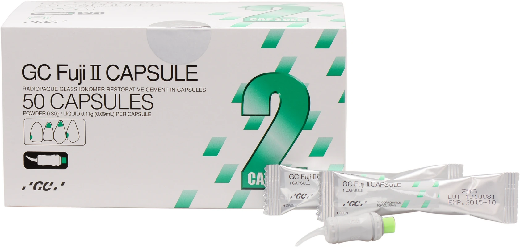 GC Fuji II Packung 50 Kapseln dunkelbraun A4 GC Fuji II GC