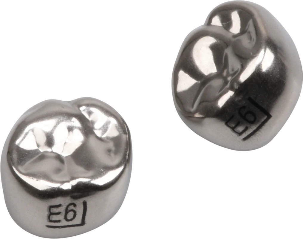 Edelstahlkronen Packung 5 Stück E-UR-6, für Milchmolaren