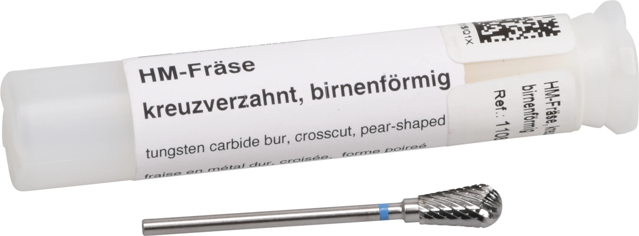 HM-Fräse Stück Kreuzverzahnung, blau, birnenförmig