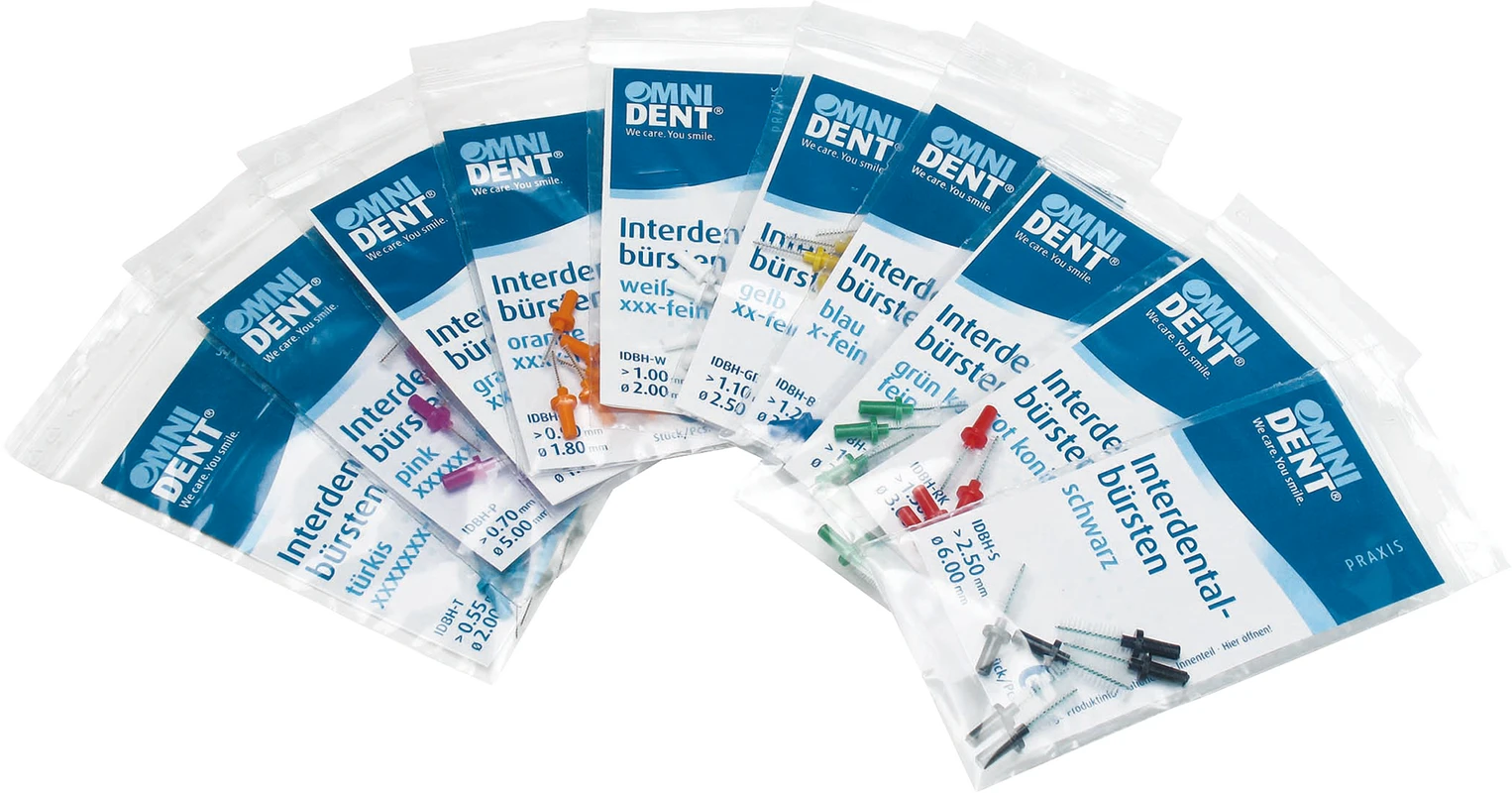 Interdentalbürsten für Halter Beutel 6 Stück gelb, xx-fein