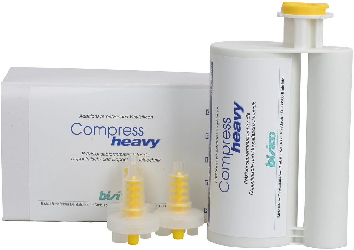 Compress heavy Packung 380 ml Doppelkartusche, 10 dynamische Mischer 5:1, 1 Fixationsring Compress heavy bisico