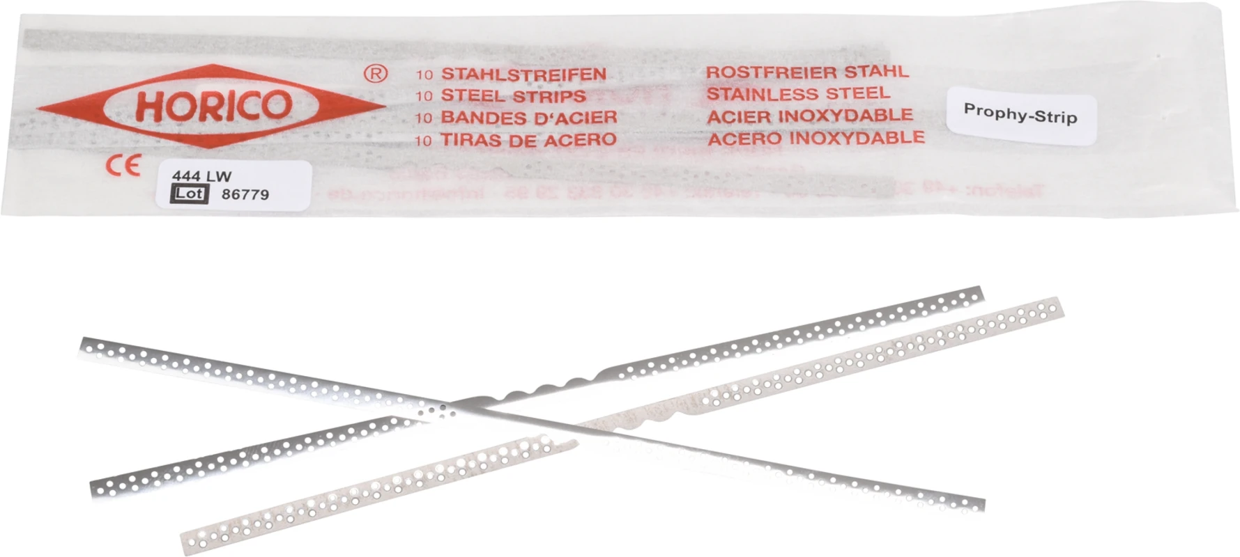 Prophylaxestreifen mit Einfädelhilfe Packung 10 Stück einseitig, 4 mm breit, Stärke 0,07 mm