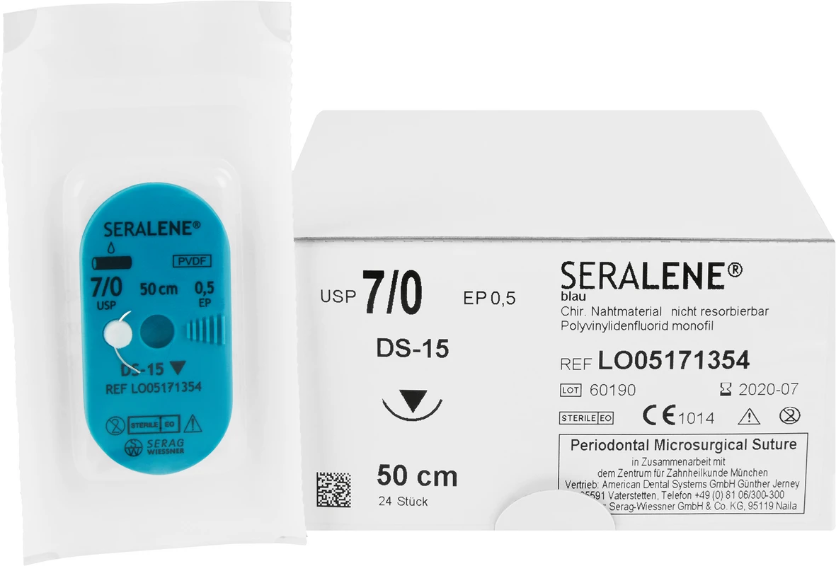 Seralene Packung 24 Stück blau, 50 cm, DS-15, USP 7/0