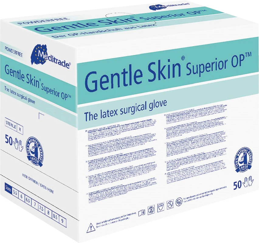 Gentle Skin® Superior OP™ Packung 50 Paar puderfrei, natur, Größe 6,5