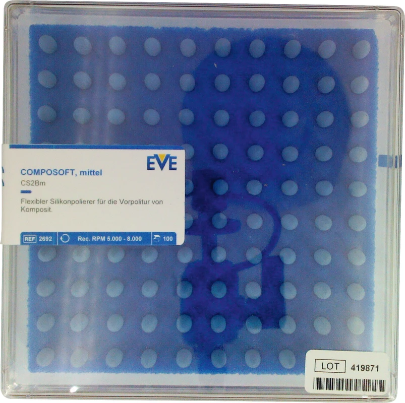 EVE COMPOSOFT Packung 100 Stück blau mittel, RA, Figur Flamme, 5 x 10 mm