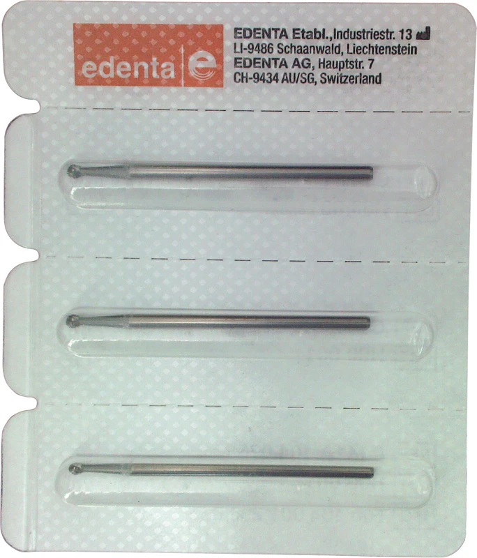Chirurgie Fräser HM C141A Packung 3 Stück HP, Figur 001, ISO 023 Chirurgie Fräser HM C141A Edenta
