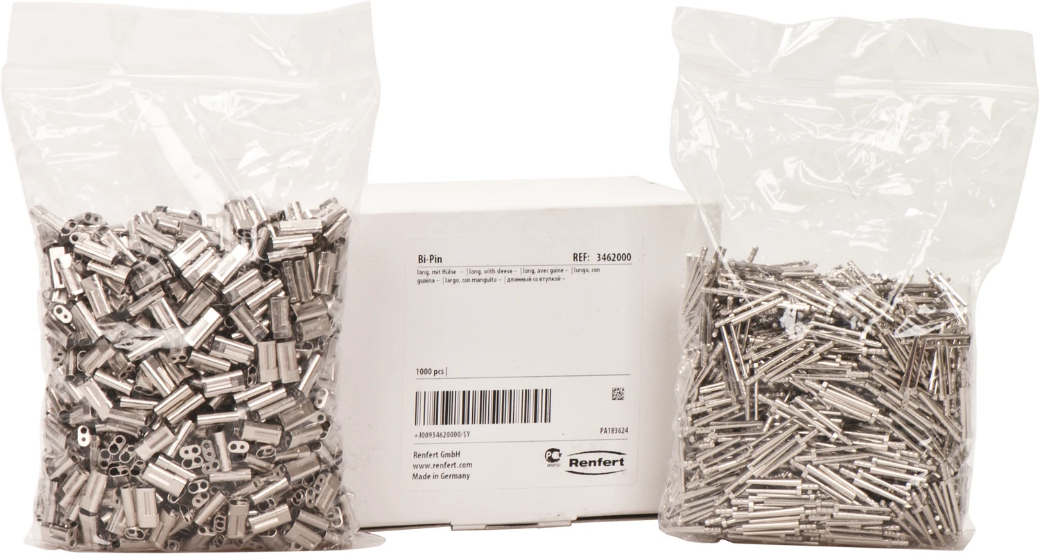 Bi-Pin kurz/lang Packung 1.000 Stück mit Hülse lang