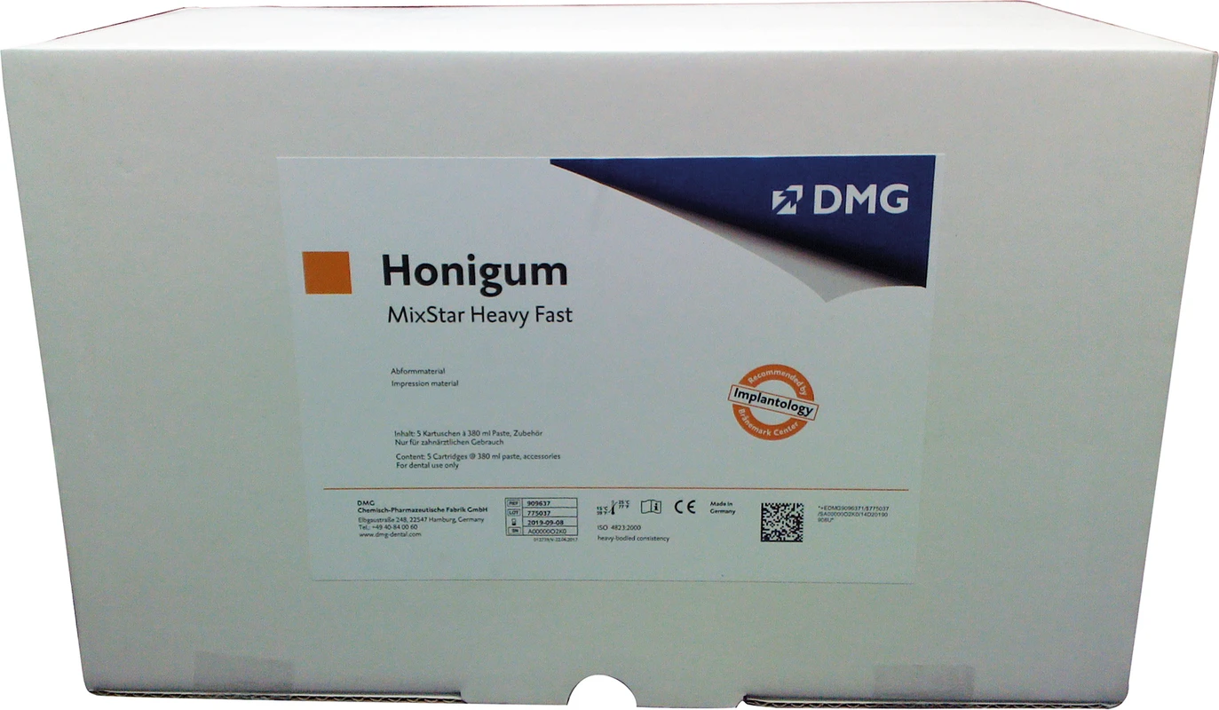 Honigum Mixstar Heavy Vorteilspackung 5 x 380 ml Doppelkartusche Fast, Zubehör Tena BIB Schutzservietten essity