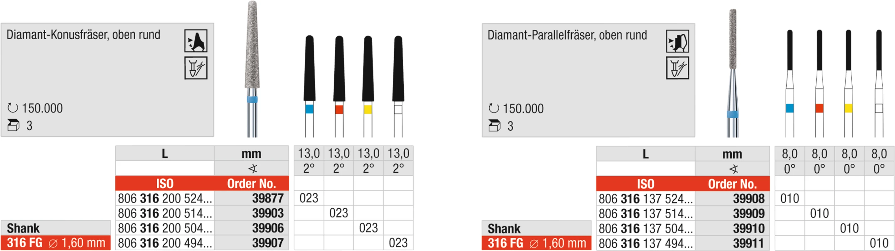 Omni Diamant MT Packung 3 Stück blau standard, FGXL, Figur 137, 8 mm, 0°, ISO 010