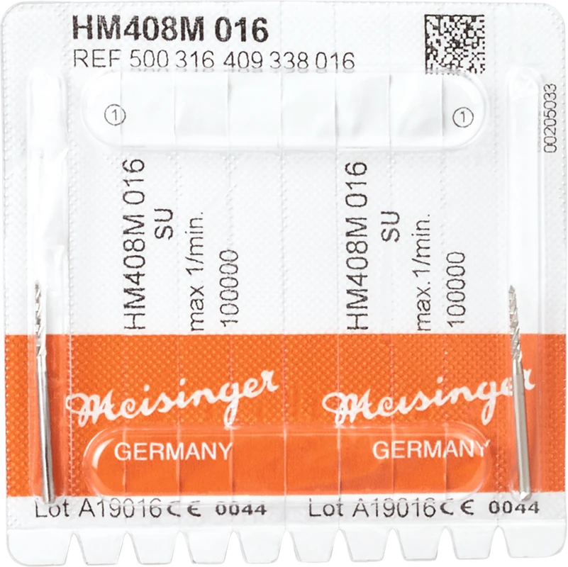 Chirurgie Fräser HM 408M Packung 2 Stück FG XL, Figur 409, 10 mm, ISO 016 Chirurgie Fräser HM 408M Hager & Meisinger