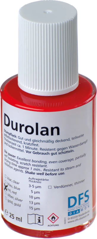 Durolan Flasche 25 ml Stumpflack rot, Schichtstärke 10 µm